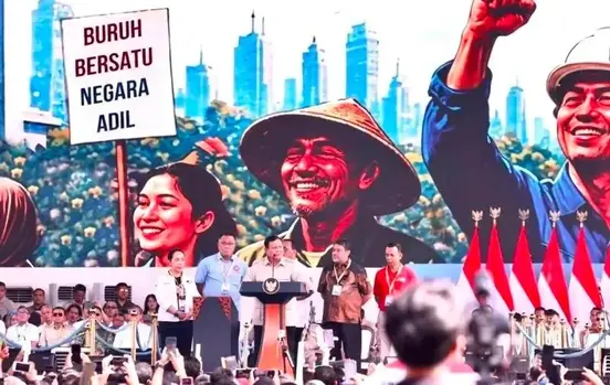 Prabowo Nyanyikan Internationale di May Day 2026, Lagu Kiri yang Dilarang Orde Baru karena Dinilai Komunis
