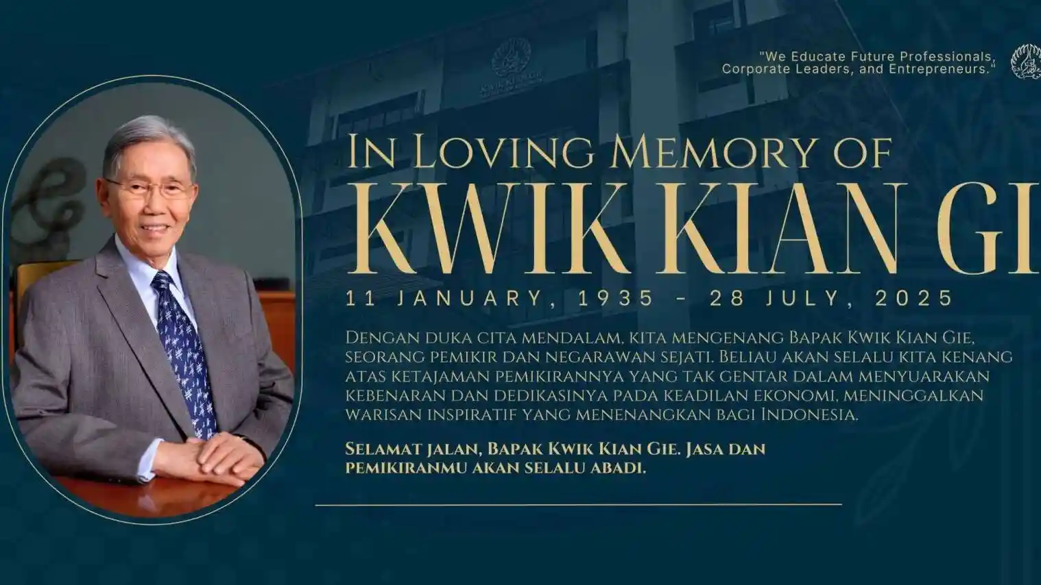 Obituari: Mengenang Kwik Kian Gie