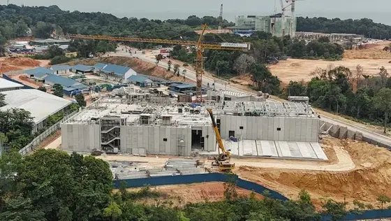 Pembangunan data center di Kawasan Ekonomi Khusus (KEK) Nongsa Digital Park, Batam, Kepulauan Riau (ANTARA FOTO/Teguh Prihatna) data center batam