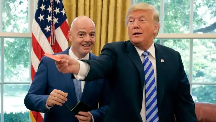 Presiden FIFA Gianni Infantino dan Presiden AS, Donald Trump. Infantino - Trump