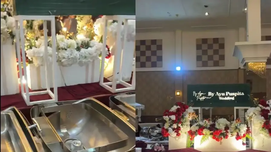 Ilustrasi Penampakan resepsi pernikahan dengan WO Ayu Puspita dimana katering tidak ada (Foto: TikTok) WO penipuan