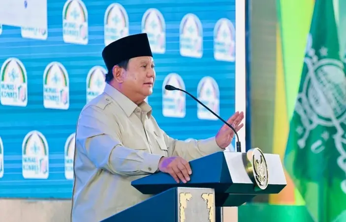 Presiden Prabowo Subianto menghadiri Penutupan Musyawarah Nasional (Munas) Alim Ulama dan Konferensi Besar (Konbes) Nahdlatul Ulama (NU) 2026 yang diselenggarakan di Bangkalan, Jawa Timur, pada Selasa, 23 Juni 2026. (Foto: Setneg RI) Prabowo - munas NU