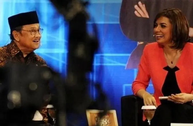 BJ Habibie saat tampil di Program Mata Najwa episode "Habibie Hari Ini". (Foto : IG Najwa Shihab) Habibie - Najwa