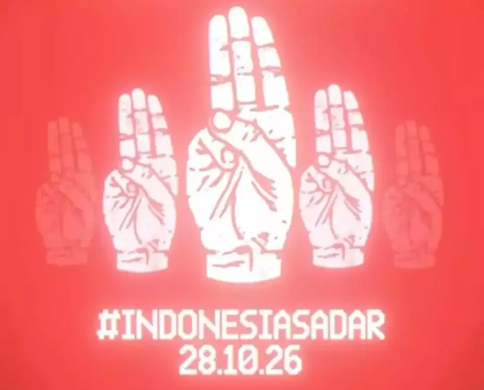 Simbol 3 Jari #IndonesiaSadar. tiga jari