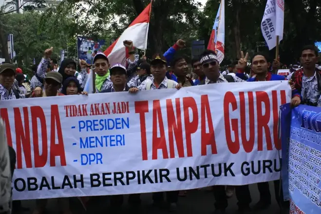 Ilustrasi demo guru honorer demo guru honorer